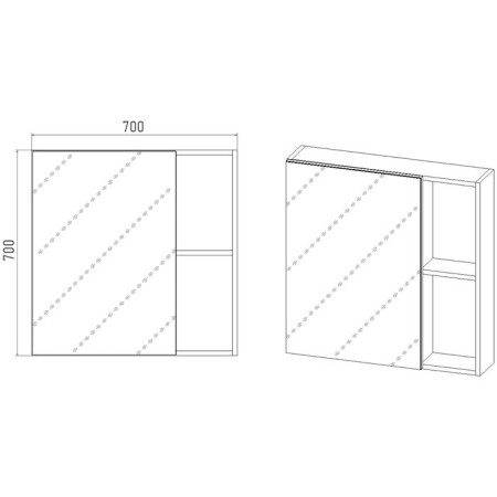 Viant mirror “Boston 70” 160x700x700 mm, right/left, without light-4