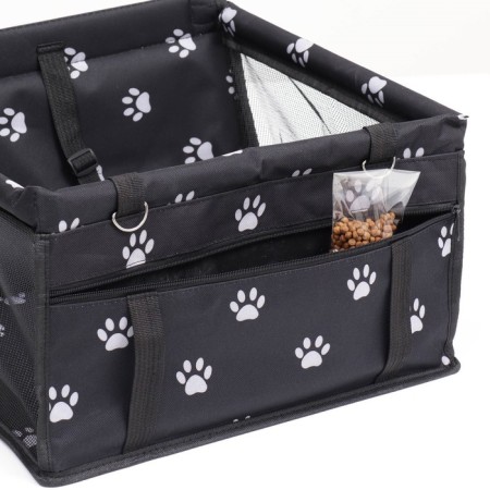 Car Seats for animals 40*30*25 cm, black with white paws-8