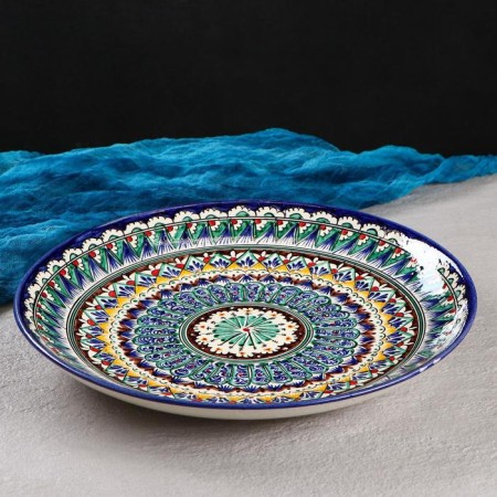 Largan Rishtan ceramics "Patterns", 31 cm, blue