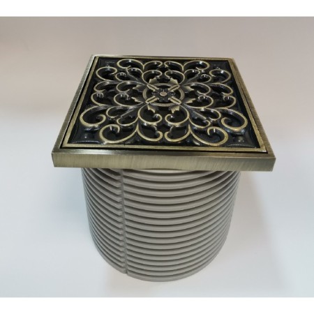 Gag Bronze de Luxe 21962, d = 100 mm, 100x100 mm, with a frame and a designer "Patterns"-1