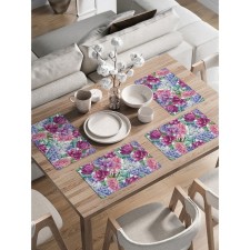 A set of napkins for setting the “Spring mood” table, rectangular, rounded edges, size 30x46 cm, 4 pcs