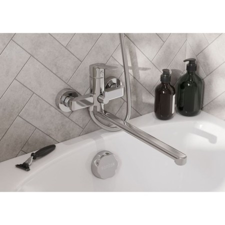 Santek Nyra bath mixer, long spout, with accessories, chrome-2