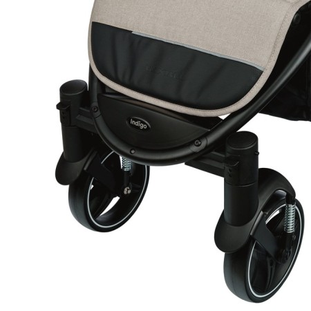 Stroller walking children's maxima (indigo), removable bumper, beige color-11
