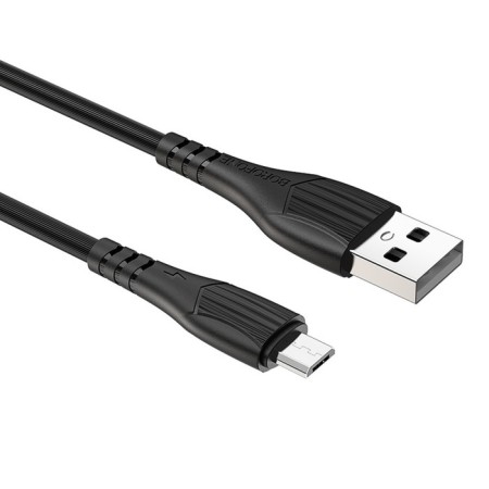Cable Borofone BX37, MicroUSB - USB, 2.4 A, 1 m, PVC braid, black-1