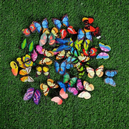 Plug "butterfly Charlene" 3x4cm/30cm, set 30pcs, mix-3
