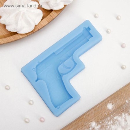 Mold "Pistol", silicone, 11 × 7.5 × 1 cm, color mix-4