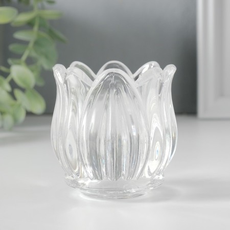 Glass of glass per 1 candle "Sninker" transparent 7x7x7 cm-1