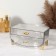 Organizer 2-level with 2 box 28.5*18.5*14.5cm transparent/gold to/corner nakl QF