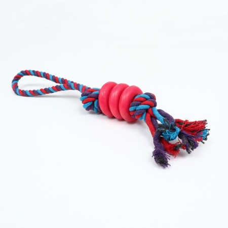 Cable toy "Knot with rings", up to 90 g, mix of flowers-3