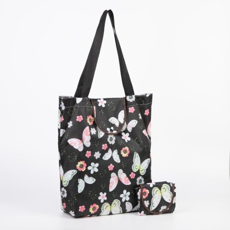 Folding bag on the button, waterproof, black color