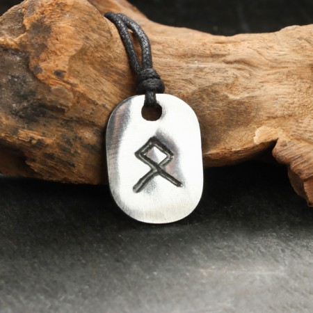 Amulet "Scandinavian runes", Runa Otal, 21x29mm, metallic-1