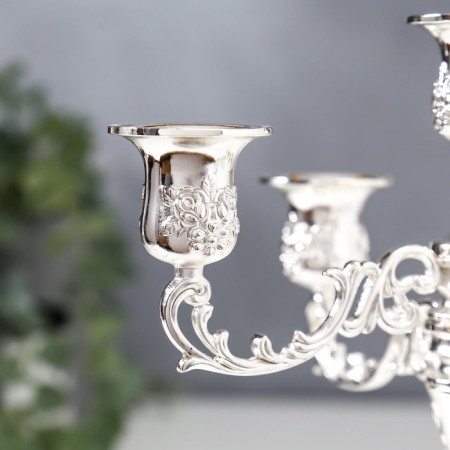 Summary Metal for 5 candles "Pink evening" Color silver 20.5x21x21 cm-2