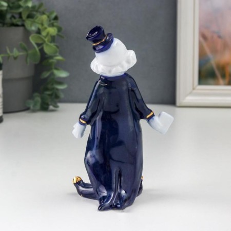 Souvenir Ceramics "Clown with Player Map" Cobalt 13x5.5x8 cm-3