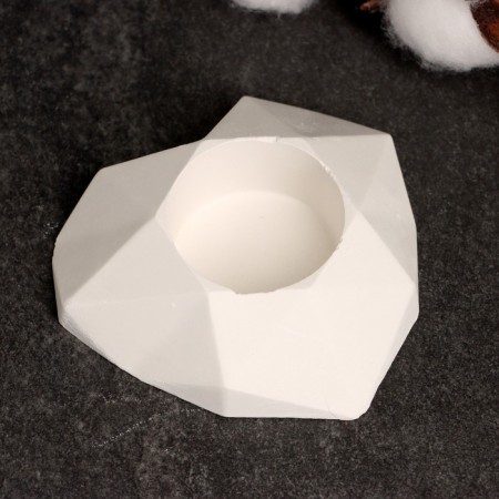 Summary "Polygonal Heart" 8x8x2 cm, white-1