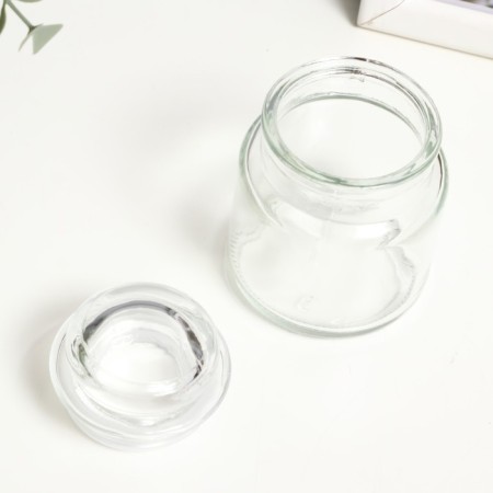 Candles can glass with a lid is transparent 8.5x6x6 cm-1