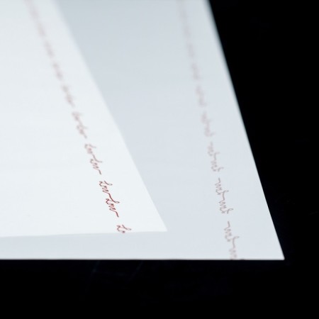 Matte film with a pattern "Romantic Epistle", white color, 60 x 60 cm-3