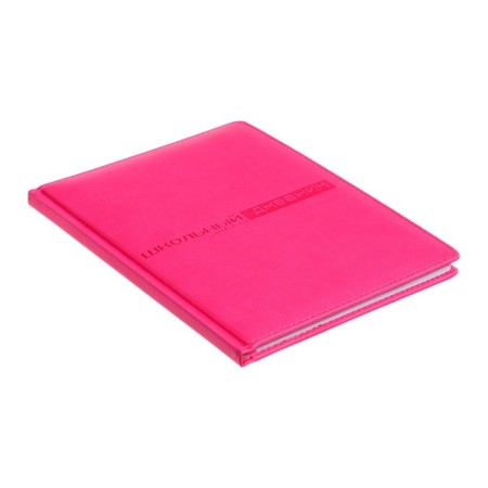Universal diary for grades 1-11, 48 Velvet sheets, hard cover, artificial leather, thermoting, lies, block 70 g/m2, pink-1