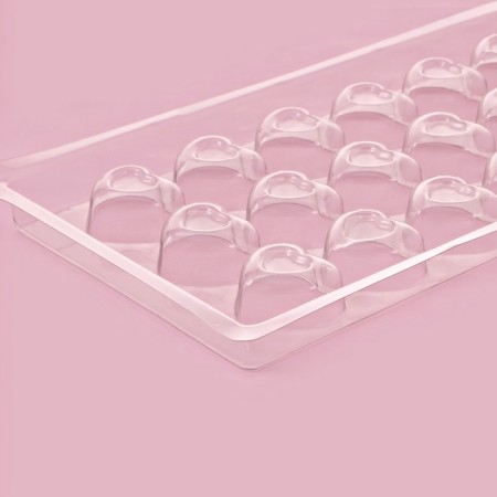 Form for chocolate and sweets "heart", 18 cells, 22 × 11 cm, transparent color-4