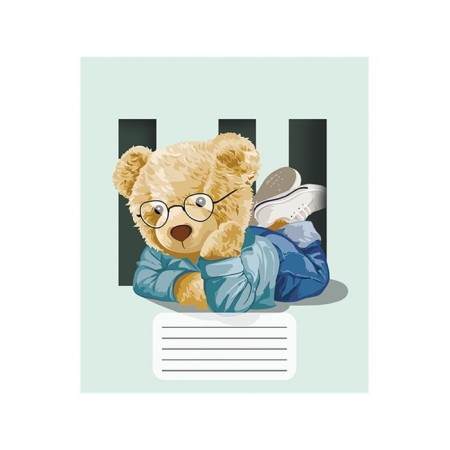 Notebook 18 sheets in the "Bear" line, cover coated paper, VD-LK, OFSET block, mix-4