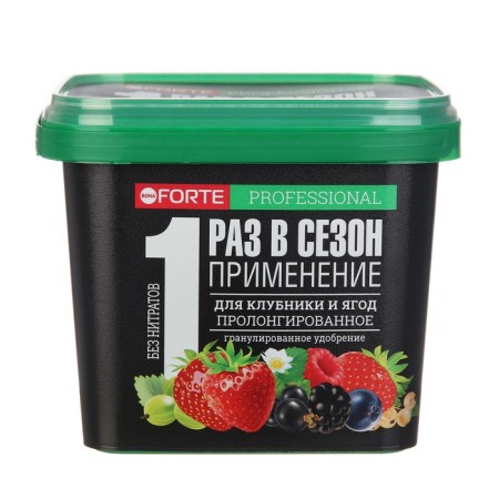 Dry fertilizer Bona Forte, for strawberries and berries with bio -accessory silicon, bucket, 1 liter