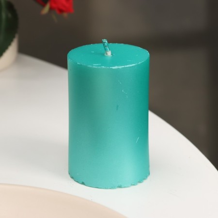 Candle-cylinder smooth, 5x7.5 cm, tiffany, metallic, 6 hours-1