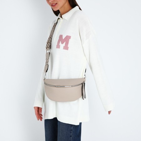 Cross-Bodi Bag on a zipper, beige color-5