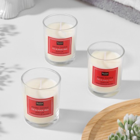 A set of fragrance candles "Aroma Candle", figs and black currants, 3 pcs-1