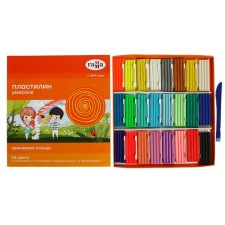 Plasticine 24 colors 312 g (6 classic, 6 with sparkles, 6 mother -of -pearl, 6 fluorescent) 