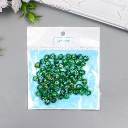 Beads for creativity plastic "Marble. Malachite" d = 0.8 cm set 20 g-2