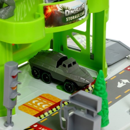 Parking "Dinosaur", in a backpack, with a helicopter platform, 1 dinosaur, 1 machine-7