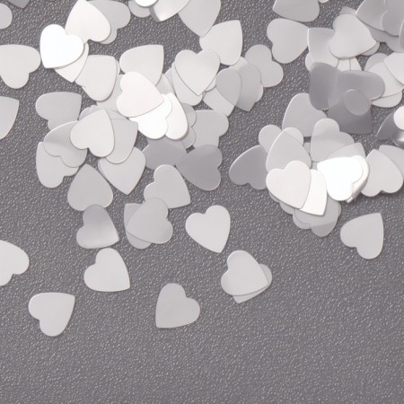 Sequins for the decor of the nails "hearts", white-1