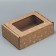 Box a gift team with a window, packaging, "stars", brown, 24x8x16 cm