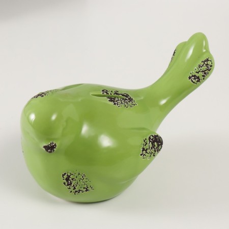 Pig a piggy bank Ceramics "Green Sparrows" 18.8 11.9x13 cm-4