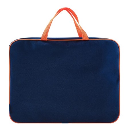 Folder with handles Textile A4, 350 x 265 x 45 mm, PMD 2-42 "Office", inner pocket, dark blue/orange