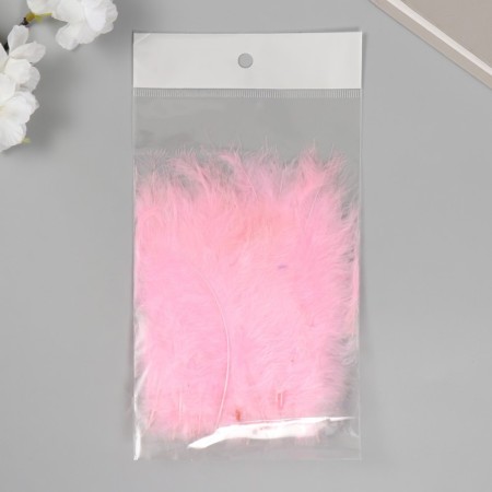Pen decorative goose down "Direct pink" set 40 pcs h = 10-15 cm-3