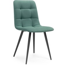 Stool on a metal frame chilli to metal/velor, black/turquoise 44x50x85 cm