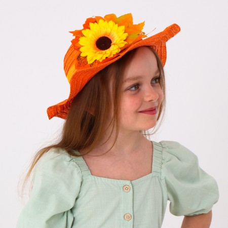Carnival hat "Autumn bouquet", orange, p. 52–54 cm-5