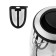 Electric kettle KitFort KT-655, glass, 1.5 l, 2200 watts, black-silver