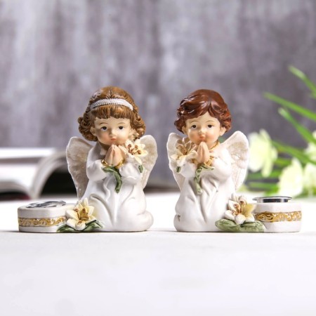 Souvenir Polystone SPRAGE "Angel in a dress, with Lily" MIX 6.5x6.5x3.4 cm