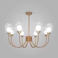 Suspension lamp Eurosvet Spritz 70217/8, G9, 8x25W, 800x800x590 mm, brass color