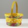 Wicker basket, d18 x 11 x 24 cm, yellow, bamboo