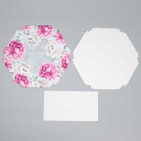 Confectionery box, packaging, “peonies”, 23 x 23x 4 cm-5