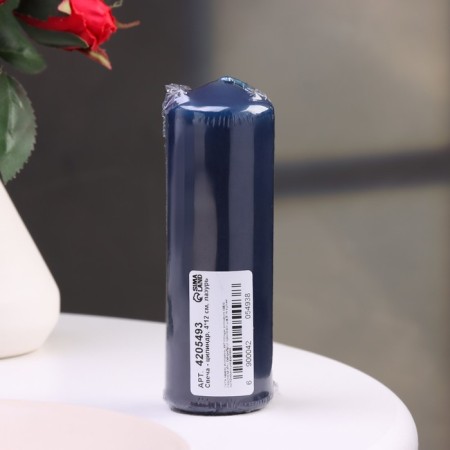 Candle - cylinder, 4 × 12, 15 hours, azure-2