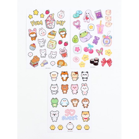 Stickers Stickers Children's "Beast", 3 sheets mix-1
