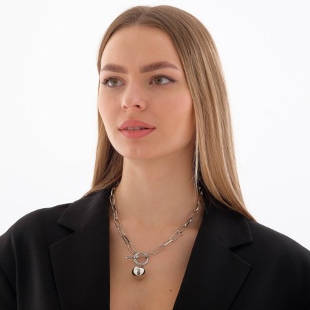 The necklace "chain" sphere, color silver, 50 cm-2