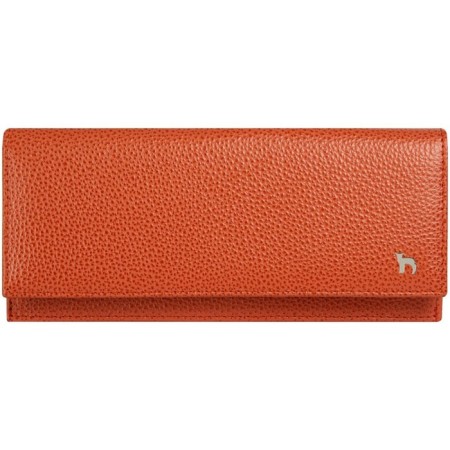 A button wallet, department for bills/cards (4)/trifles, coral color 19.4x8.7x1.5cm