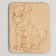 A plank for painting "Dog" with paints and a brush, 11 × 14 cm