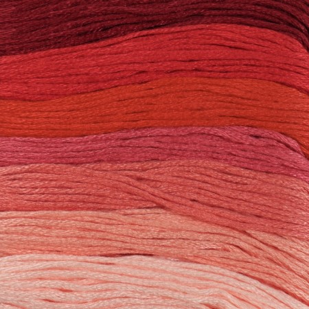 Set of threads of muline, 8 ± 1 m, 7 pcs, color red spectrum