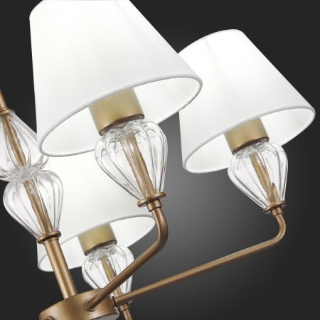 Suspended EVOLUCE lamp. Sle107423-05. Dalida. 5x60 watts, E14, 65x65x41 cm, golden color-10