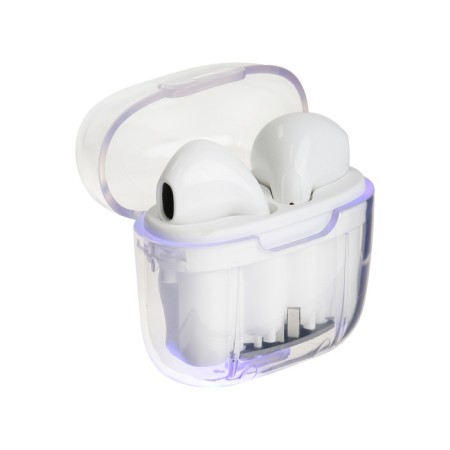 Wireless headphones Pro13, TWS, inserts, BT 5.0, 30/180 mAh, transparent, white-1